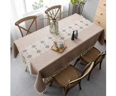 Pahajim Elegantes Impresos Mantel Lino con Estilo ChinoMantel Antimanchas Rectangular Mantel Decorativo para Reuniones Familiares(Cuadrado,140x140cm)