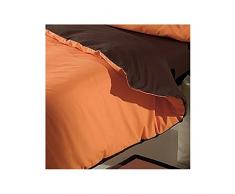 Sabanalia - Funda Nórdica Reversible Combina (Saco reversible) - Cama 2 metros, Choco-Naranja