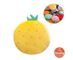 Morbuy Sofá Almohadas Redondas en Sillas Cojines de Frutas Decoración, Creativo Tatami Cojín de Asiento Suave Ronda Meditación Piso Silla Cojín para Hogar Oficina Coche (Piña)