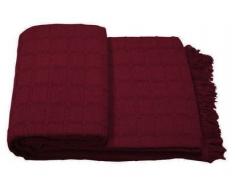 (180 Burdeos) ALFARNATE* COLCHA TEJIDA CON FLECOS MULTIUSOS FOULARD CUBRE-CAMAS PLAID LISO para cama o sofá CALIDAD SUPERIOR GARANTIZADA FABRICADO EN ESPAÑA (180_x_260_cm, BURDEOS)