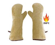 LA LUPE Guantes para Horno de Cocina Profesional, térmicos Resistentes al Calor 350 °C. Manoplas protección para Barbacoa a Alta Temperatura.