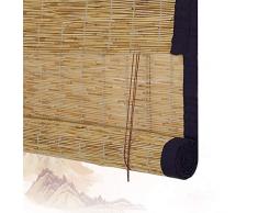 Persianas Enrollables De Bambú Persianas Enrollables Romanas De Bambú Persianas Enrollables De Madera - Lado Exterior Exterior Persiana Enrollable Ventanas Reed Balcón Y Fácil Instalación (60X135CM)