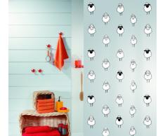 Spirella 180 x 200, colección Lana, Cortina de Ducha Textil, 100% Polyester, Negro/Blanco