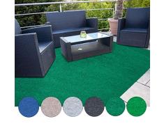 casa pura Alfombra Cesped Artificial | Moqueta Exterior Jardín | Longitud hasta 20 M | Hierba Falsa Terraza, Balcón o Jardín | (Verde Oscuro, 200x150 cm)