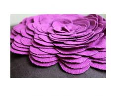 Marrón Cojines Decorativos, Púrpura 3D Origami Fieltro Flor De Rose Cubierta De Almohadas, 40x40 cm Fundas De Almohada, Gamuza Sintética Funda De Almohada, Moderno Cubierta De Almohadas - Pink Rose