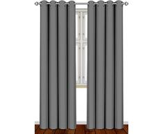 Utopia Bedding Cortina Opaca - Cortinas Aislantes Térmicas - Juego de 2 Paneles con Ojales - (140 x 245 cm, Gris)
