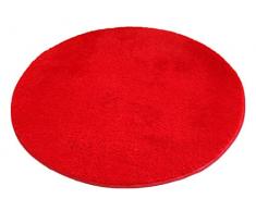 AnyuA Alfombras,Redonda Alfombra de Piso para Sala de Estar,Baño y Dormitrio Cojín Silla Rojo (80 cm)