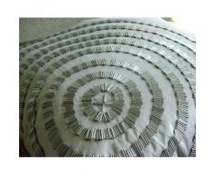 Staying Centered - Decorativa Funda de Cojin 50 x 50 cm, Square Blanco Seda Plata Lentejuelas de Tubería