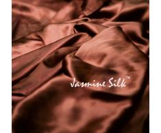 Jasmine Silk 3PCs 100% Mulberry 19MM Charmeuse de seda conjunto funda nórdica (MOCA) - SUPER KING
