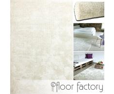 Alfombra Moderna Seasons blanca crema 80x150 cm - Alfombra de Pelo Largo blanda y suave