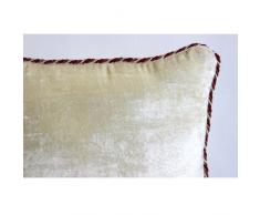Perla Marfil Cubierta De Almohadas, Color Sólido Cuerda Con Cuentas 40x40 cm Cubierta De La Almohadilla De Tiro, Terciopelo Cojines Cubren, Contemporáneo Fundas De Almohada - Pearl Ivory Velvet