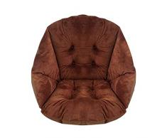 GELing Cojín De La Silla De Hamaca Peluche Suave Carcasa Cojín del Asiento con Respaldo Café 48X52CM