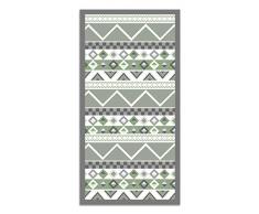 Panorama Alfombra Vinílica Azteca Color Verde 140x200cm - Alfombra Cocina Vinilo - Alfombra Salón Antideslizante, Antihongos e Ignífuga - Alfombras Grandes - Alfombras PVC