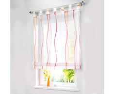 SIMPVALE Condole Estilo Romano Ola caida Cortina Sombra Ventana Cortina para Balcon y de la Cocina, Cafe (Naranja, Ancho 80cm x Altura 140cm)