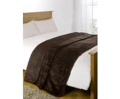 Dreamscene â Piel sintética visón Manta de sofá Cama Manta Suave y cálida, Negro, 125 x 150 cm-p, poliéster, marrón Oscuro, Single - 125 x 150 cm