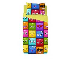NATURALS Juego De Funda Nórdica Hello Multicolor Cama 90 (150 x 220 cm + 45 x 110 cm)