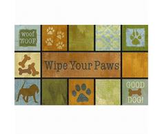Dintex Arte Wipe Your Paws - Felpudo de goma flock, 45 x 75 cm, multicolor