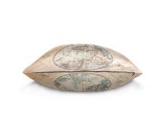 Use7 Funda de Almohada Decorativa, Cuadrada, diseño de Mapa del Mundo Antiguo, Funda de Almohada para sofá o Cama, 2 Lados, Tela, 40 x 40cm/16 x 16 Inches