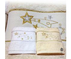 Pack de 2 Navidad Terry paños de cocina toallas de té de plato Ref. Star Con Cesto para la ropa sucia