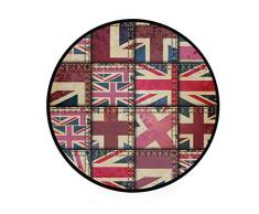 Mnsruu - Alfombra Redonda con diseño de Bandera británica para Sala de Estar o Dormitorio, 92 cm de diámetro