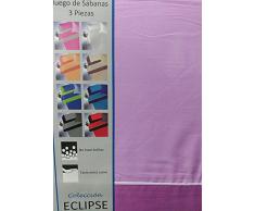 (Morado/lila 150) JUEGO SÁBANAS BICOLOR VERANO TODAS LAS MEDIDAS DE Y 200 cm largo MICROFIBRA