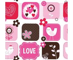 NATURALS Juego De Funda Nórdica COC COC Rosa/Blanco Cama 90 (150 x 220 cm + 45 x 110 cm)