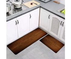 Insun Alfombras para Cocina Baño Moderna Absorción de Agua Felpudo Lavable a Máquina Antideslizantes Patrón de Madera Rústica Estilo 1 40x60cm