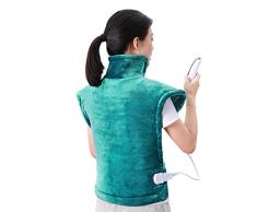 60 x 90cm Almohadilla Térmica Eléctrica para la Espalda, Hombros y Cuello Calentado con Tecnología de Calentamiento Rápido con 5 Niveles de Temperatura - Apagado Automático - Lavable a Máquina