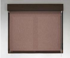 Estor enrollable TRANSLÚCIDO efecto tela PREMIUM (desde 40 hasta 300cm de ancho - permite paso de luz, no permite ver el exterior/interior. El color no es liso simula el efecto tela). Color marrón. Medida 80cm x 180cm para ventanas y puertas
