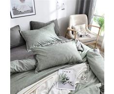 Fansu Juego de Ropa de Cama 4 Piezas Microfibra Juego de Fundas de Edredón Incluye 1 Funda Nórdica y 1 Sábana encimera 2 Funda de Almohada (Cama 90-150x200cm,Verde Claro)
