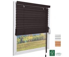 Sol Royal Persiana Veneciana de Madera FSC® SolDecor JH3 en Marrón Oscuro - 40x130 cm - persiana de Madera sostenible