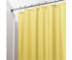 InterDesign Poly SC/Liner Cortina de baño de tela | Cortina impermeable con dobladillo reforzado | Cortina de ducha lavable a máquina, 183,0 cm x 183,0 cm | Poliéster amarillo