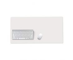 LL-COEUR XXL Cuero Gaming Alfombrilla de Ratón Impermeable Escritorio Mouse Pad (1200 x 600 x 2 mm, Blanco)