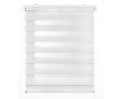 Estor Noche y Día, estor enrollable con doble tejido para ventanas (60 cm x 180 cm, Blanco)