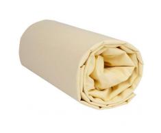 CONFORT HOME M.T. Sabana Bajera Lisa (CAJIZ) Ajustable Ligeras 100% algodón Verano (180_x_200_cm, CREMA)