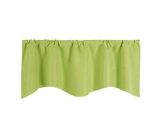 LOVIVER Cenefa de Panel Liso Cortina Corta para Ventanas de Cocina 132x46cm - Manzana Verde