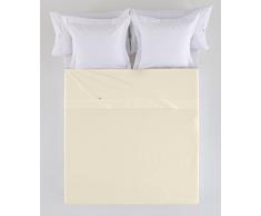 ESTELA - Sábana encimera Combi Color Crema - Cama de 135 cm. - 50% Algodón / 50% Poliéster - 144 Hilos