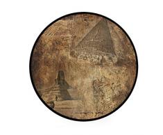 Mnsruu - Alfombra Redonda de Estilo Vintage con diseño de pirámide egipcia, 92 cm de diámetro