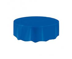 Ênico - Mantel plástico redondo, 210 cm, Color: azul