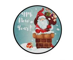 Mnsruu - Alfombra Redonda de Papá Noel para salón, Dormitorio (92 cm de diámetro)