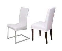 Staboos - Funda Universal para Silla de 96% algodón, fácil de Limpiar y no Necesita Planchado, algodón, Blanco, 2 Unidades