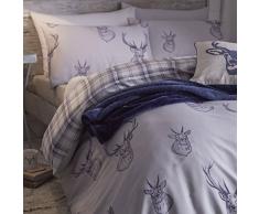 Catherine Lansfield CL Stags Navy - Juego de funda nórdica para cama de 90 cm