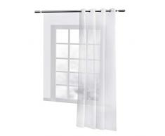 WOLTU Cortina con Ojales Transparente Aspecto para Ventana Cortina Decorativo para Salón Habitación Infantil Dormitorio 140x245 cm, Blanco(1 Pieza) VH5861ws