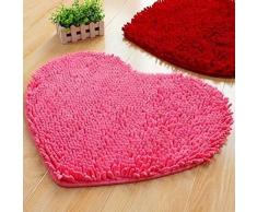 GerTong Alfombra absorbente en forma de corazón para baño, baño, ducha, cojín antideslizante, decoración del hogar, rosa, 40*50cm