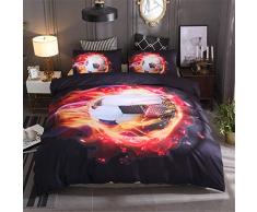 Conjuntos De Ropa De Cama, Elegante Y Liviano Microfibra Suave Tiro De Fútbol Llama Juego De Impresión La Funda De Almohada Protege Las Fundas Nórdicas ((220x 240cm)-Cama de 150/160,Style 01)