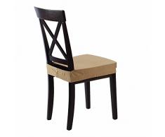 SCHEFFLER-Home Marie 2 Fundas para Asiento de sillas, Estirable Cubiertas hidrófugo, Funda con Banda elástica, Beige
