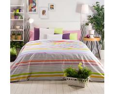 Sancarlos LINES - Juego de Funda Nórdica estampada a rayas, Algodón-Poliéster, Verde, Cama de 150/160