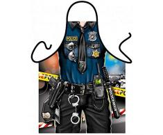 ITATI Delantal Sexy Hombre Parrilla Barbacoa Delantal de Cocina Antimanchas para Hombre, Modelo Policía, Medidas 75 x 58 cm