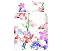 Descanso para cama de matrimonio algodón 100 por ciento/de funda de edredón y de raso de flores violetas, Multi-color