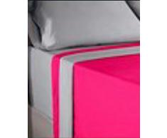 JUEGO SÁBANAS LISA ROSA-GRIS(IMAGEN ORIENTATIVA) VERANO 3X PIEZAS cama 135/190-200 MICROFIBRA (fácil planchado y duradera) sábana bajera ajustable, funda almohada y encimera,PACK CALCETINES MARCA REGALITOSTV incluido gratis (anti-presion)